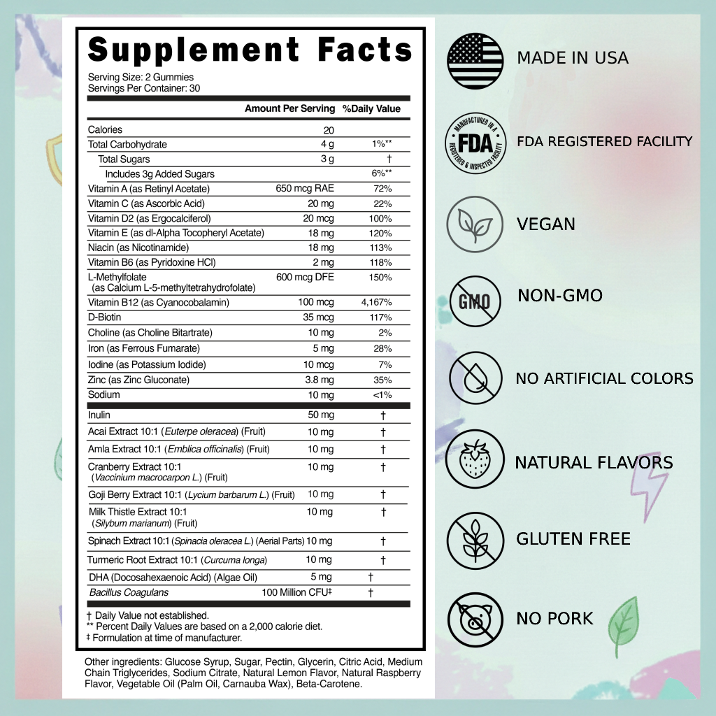 الفيتامينات المتعددة من إيفرهير - تكفي لمدة شهر